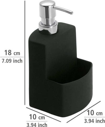 Dispenser sapuni Wenko Festival, qeramikë, 380 ml, i zi