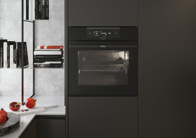 Вградна рерна Haier HWO60SM2F3BH Series 2, електрична, со пареа, црна