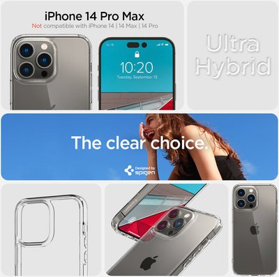 Mbrojtëse Spigen Ultra Hybrid për Apple iPhone 14 Pro Max, transparente