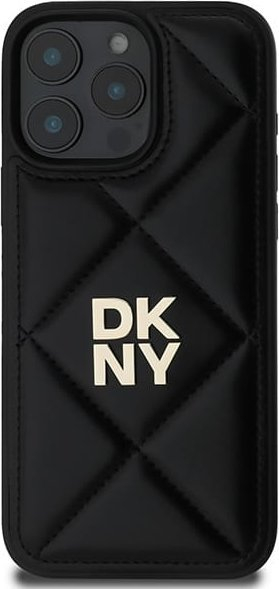 Kapak telefoni DKNY Quilted Stack Logo për iPhone 16 Pro Max 6.9", eco leather, i zi