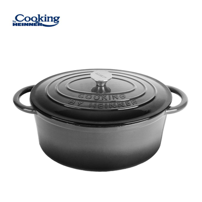 Tenxhere ovale nga gize Cooking by Heinner, 6L, 33x26.5cm, gri mermeri