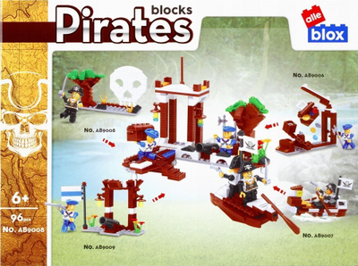 Loje me ndertime piratësh, 101 copa, me arkë thesari, shumëngjyrëshe