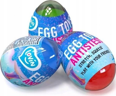 Lodër slime antistres Lovin Egg Toys Crystal Mix, formë veze, ngjyra miks