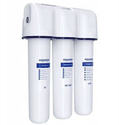 Filtri i ujit poshtë lavamanit Aquaphor RO-312S Pro, osmozë e kundërt, me ibrik Tritan, i bardhë