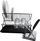 Tharëse enësh Vilde Dish Drainer, 45x32x25.5 cm, metal me tabaka plastike, e zezë