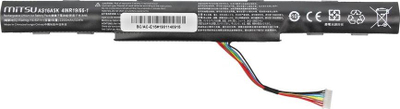Bateri laptopi Mitsu për Acer Aspire E15 E5-475, 2200mAh, Li-ion, e zezë