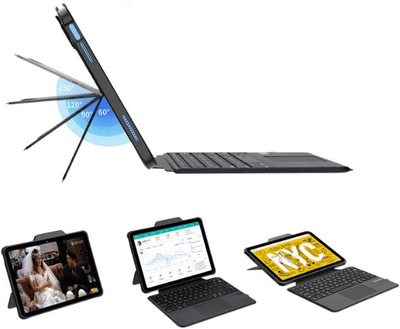 Tastierë folio për tablet Deqster Rugged, për iPad 10.9", me touchpad, gri