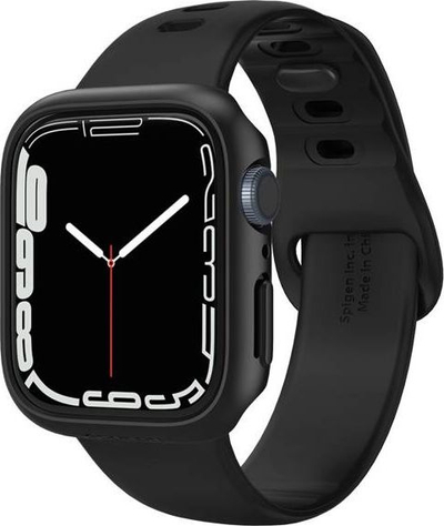 Kornizë mbrojtëse Spigen Thin Fit për Apple Watch 7 45mm, polikarbonat, e zezë
