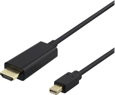 Видео кабел Делтако Мини ДисплејПорт во ХДМИ, 4К УХД, 3m, црн