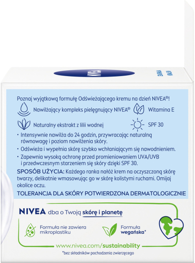 Krem fytyre Nivea Refreshing Day Cream për lëkurë normale edhe të përzjerë, 50 ml