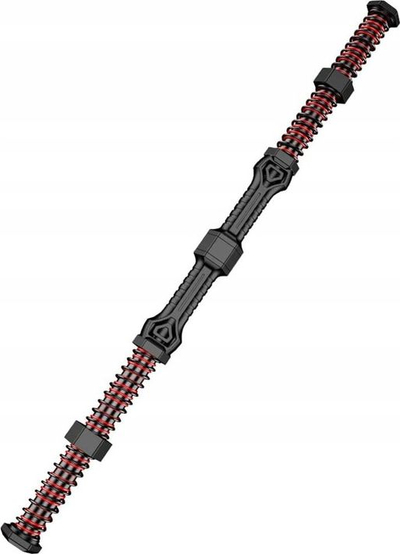 Shufër fitness D3B Spring Bar, rezistencë deri 80 kg, për shtrëngim edhe shtrirje, e zezë me të kuqe