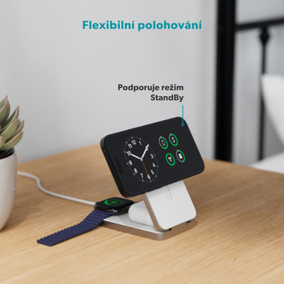 Power bank dhe bazë karikimi wireless Epico UltraBase 4in1 EF50, 8000mAh, USB C 20W, gri