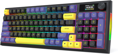Tastierë gaming Redragon K725LBY RGB Pro Glintstone, mekanike, wireless 2.4 GHz Bluetooth, shumëngjyrëshe