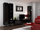 Kabinet TV Bed Meble Vigo 180, 180 cm, MDF dhe panel druri, i zi mat