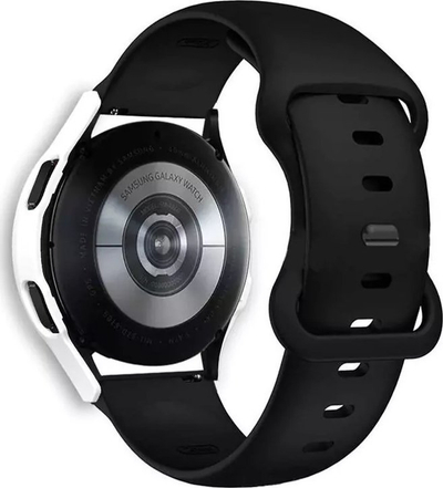 Mbrojtëse Strado 2 në 1 për Galaxy Watch 4 44mm, kasë me xham të temperu, e zezë