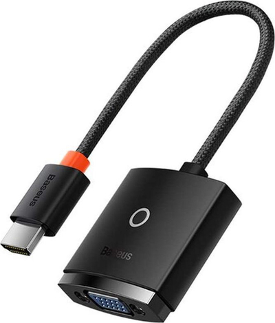 Adapter HDMI në VGA Baseus Lite Series, 1080p, dalje audio 3.5mm, i zi