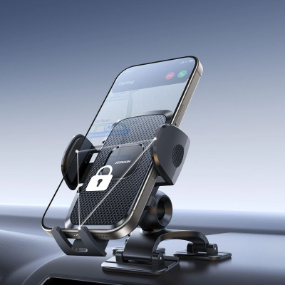 Mbajtëse telefoni për makinë Joyroom, me kupë thithëse, rrotullim 360°, e zezë