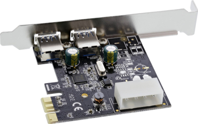 Kartë zgjerimi InLine 76666F, 2x USB 3.0, PCIe, e zezë