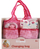 Set lojërash Happy Friend Diaper Bag, çantë pelenash me aksesorë kukulle, shumëngjyrëshe