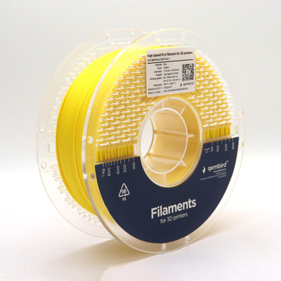 Филамент 3D Gembird PLA High Speed, 1.75mm, 1kg, жолт