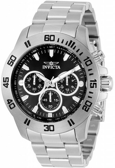 Orë për meshkuj invicta Specialty Quartz 21481, e argjendtë/zezë