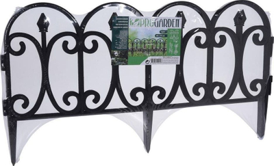 Rrethoje kopshti ProGarden Palisade, 60x30cm, set 4 copë, e zezë