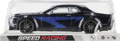 Lodër makinë sportive me motor pull back, plastike, për fëmijë 3+, e zezë