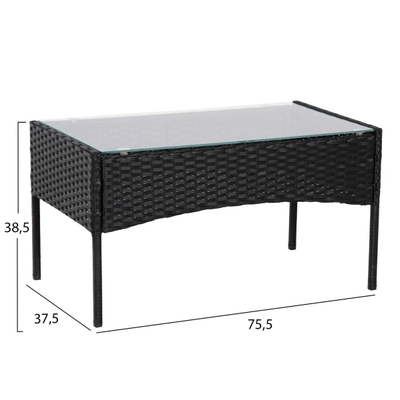 Set kopshti lounge 4-pjesësh Stasia (HM6089.01), zezë