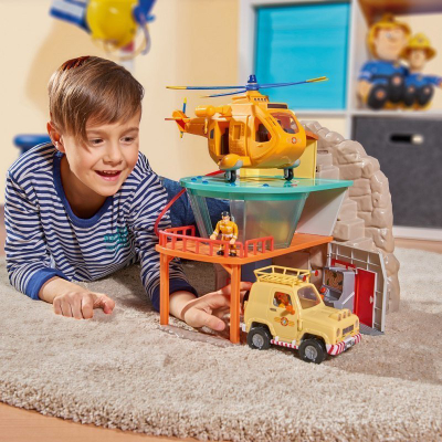 Lodër helikopter Fireman Sam Wallaby 2, me figurë, me drita dhe tinguj, i verdhë