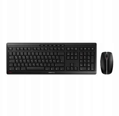 Сет тастатура и глушец CHERRY Stream Desktop Recharge, безжичен RF, AZERTY француски, црн