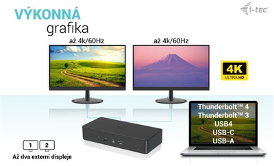 Docking Station i-tec USB 3.0/USB-C/Thunderbolt 3, 2x 4K Display, PD 100W