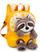 Çantë shpine për kalamaj NICI Backpack With Plush Raccoon, lodër plushe rakun 25 cm, e verdhë