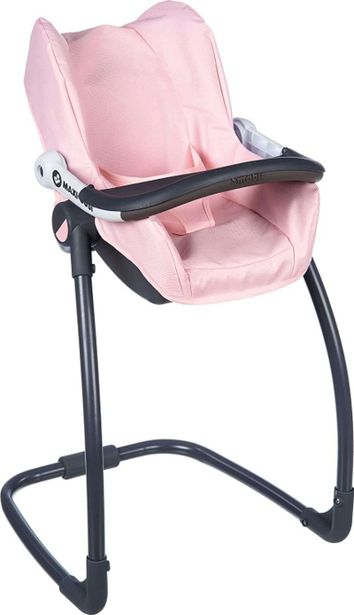 Ulëse makine për kukulla Smoby Maxi-Cosi 3 në 1, karrige ngrënieje, lëkundëse, rozë e hapur