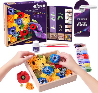 Set druri me dorë OKTO Sensory Art 3D Woodcraft Freedom, lule për zbukurim