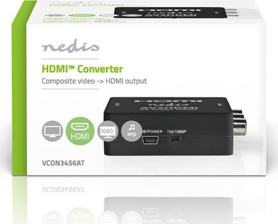 Adapter video Nedis, RCA në HDMI, Full HD 1080p, anthracite