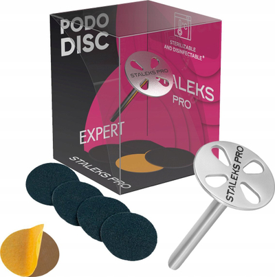 Disk pedikyr Staleks Pododisc Expert M, profesional, metalik, ngjyrë argjendi