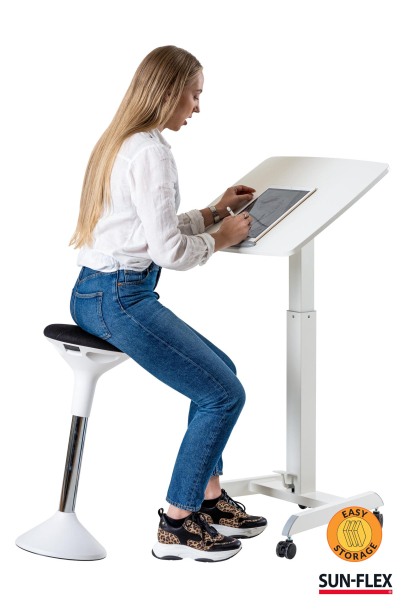 Tavolinë ergonomike SUN FLEX EASYDESK PRO, rregullim lartësie me gaz, kënd 0° 90°, e zezë