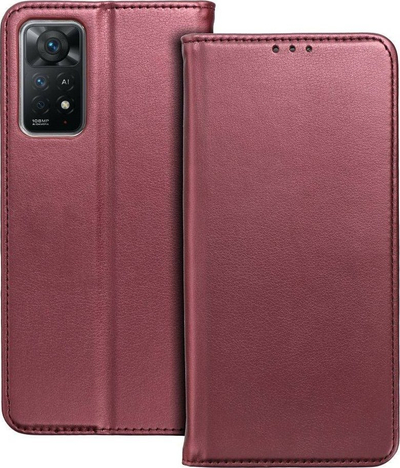 Kapak libri me magnet për Xiaomi Redmi Note 12S, me kartela, Bordeaux
