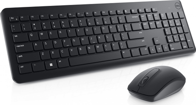 Set tastiere edhe mausi DELL KM3322W, pa tela, tastierë ukrainase QWERTY, e zezë