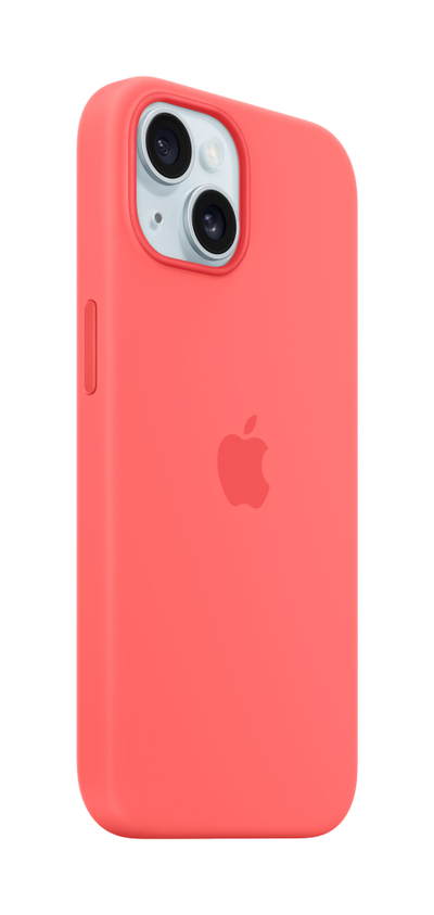 Маска за Apple iPhone 15 Silicone со MagSafe, Guava