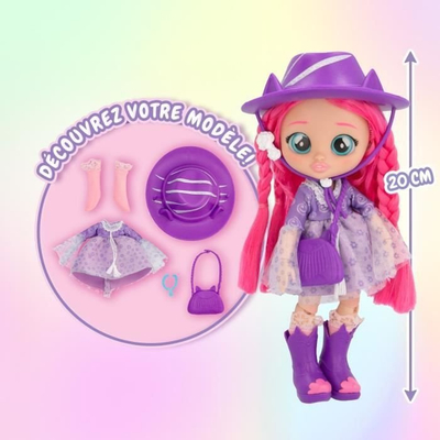 Модна кукла BFF од Плачливи Бебиња Кејти, 20 cm, за девојчиња 4 7 години, розова виолетова