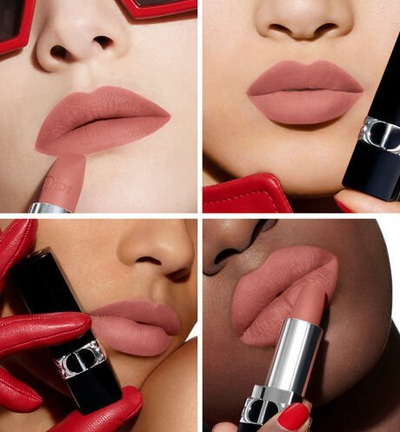 Ruj buzësh Dior Rouge Dior, Matte Velvet, 100 Nude Look