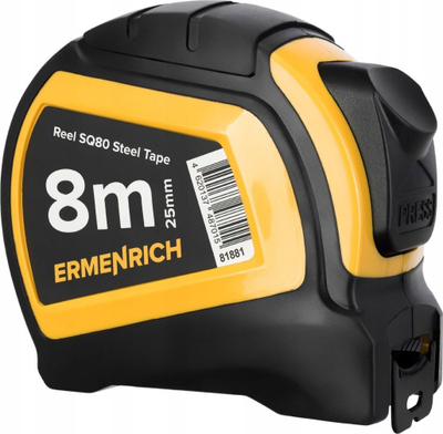 Metërmatës Ermenrich Reel SQ80, 80m, me bobinë, portokalli