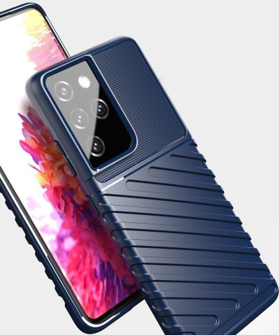 Mbulesë telefoni Hurtel Thunder Case për Samsung Galaxy S22 Ultra, gome TPU e butë, kapak i pasëm i zi