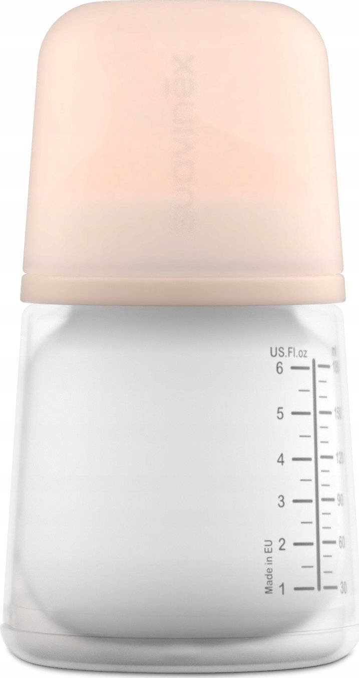 Biberon Suavinex Zero, 180ml, sistem anti kolik, silikoni transparent
