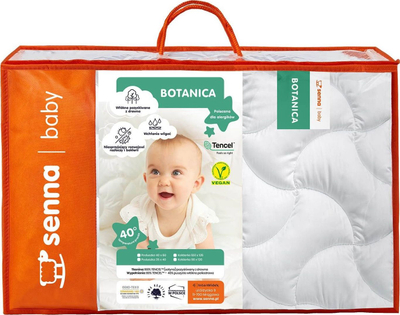 Set shtrati për fëmijë Senna Natura Botanica, 90x120 cm, 40x60 cm, e bardhë
