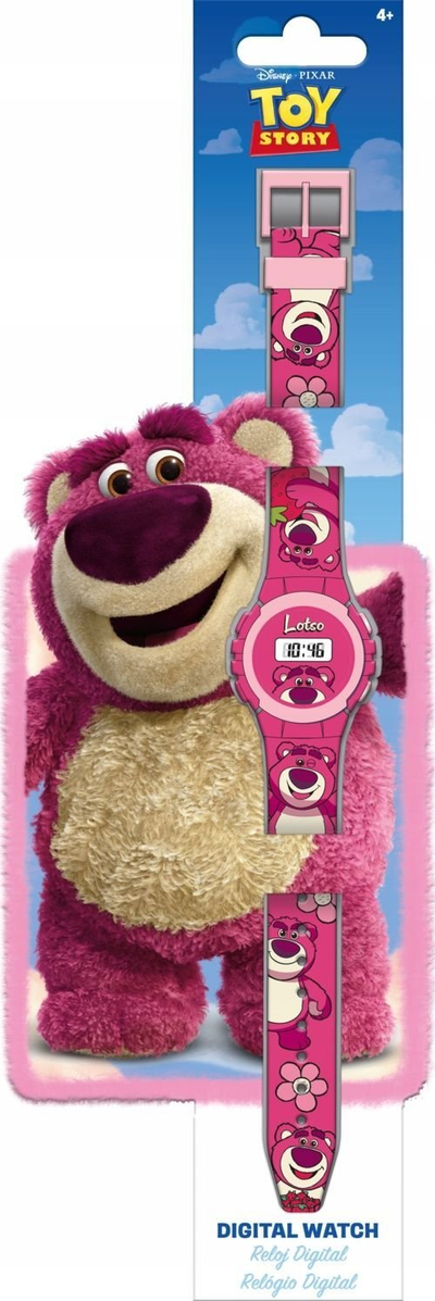 Дигитален часовник за деца KIDS LICENSING Lotso, дигитален екран, силиконски ремен, розов
