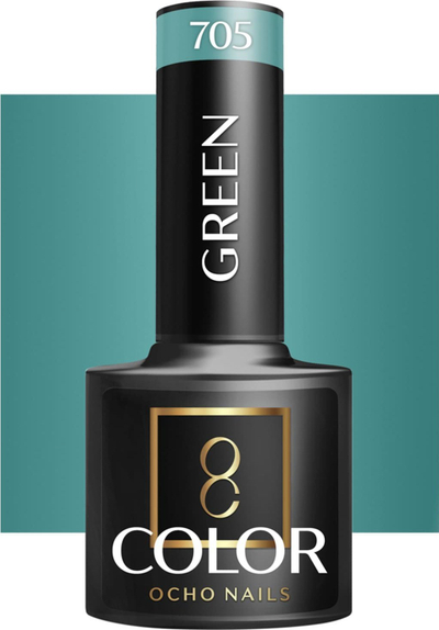Llak xhel Ocho Nails Color Green 705, hibrid, 5g, jeshile smerald