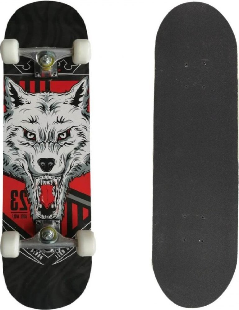 Skateboard Master Extreme Board Wolf, dërrasë panje 9 shtresa, deri 80 kg, shumëngjyrësh