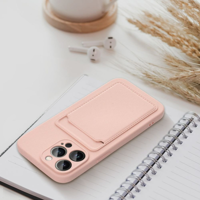 Kapak telefoni OEM Card Case për iPhone 7 8 SE 2020 SE 2022, me xhep karte, silikon, rozë